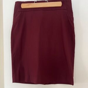 RW&CO Burgundy Pencil Skirt